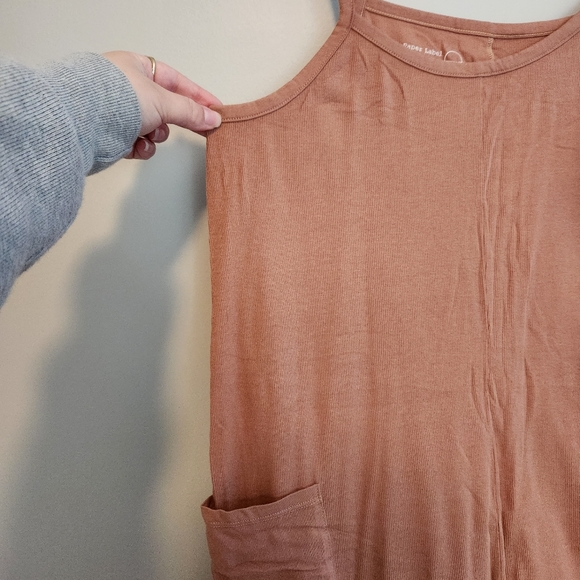 Paper Label Nicola Sleeveless Ribbed Rust Jumpsuit - Picture 2 of 7